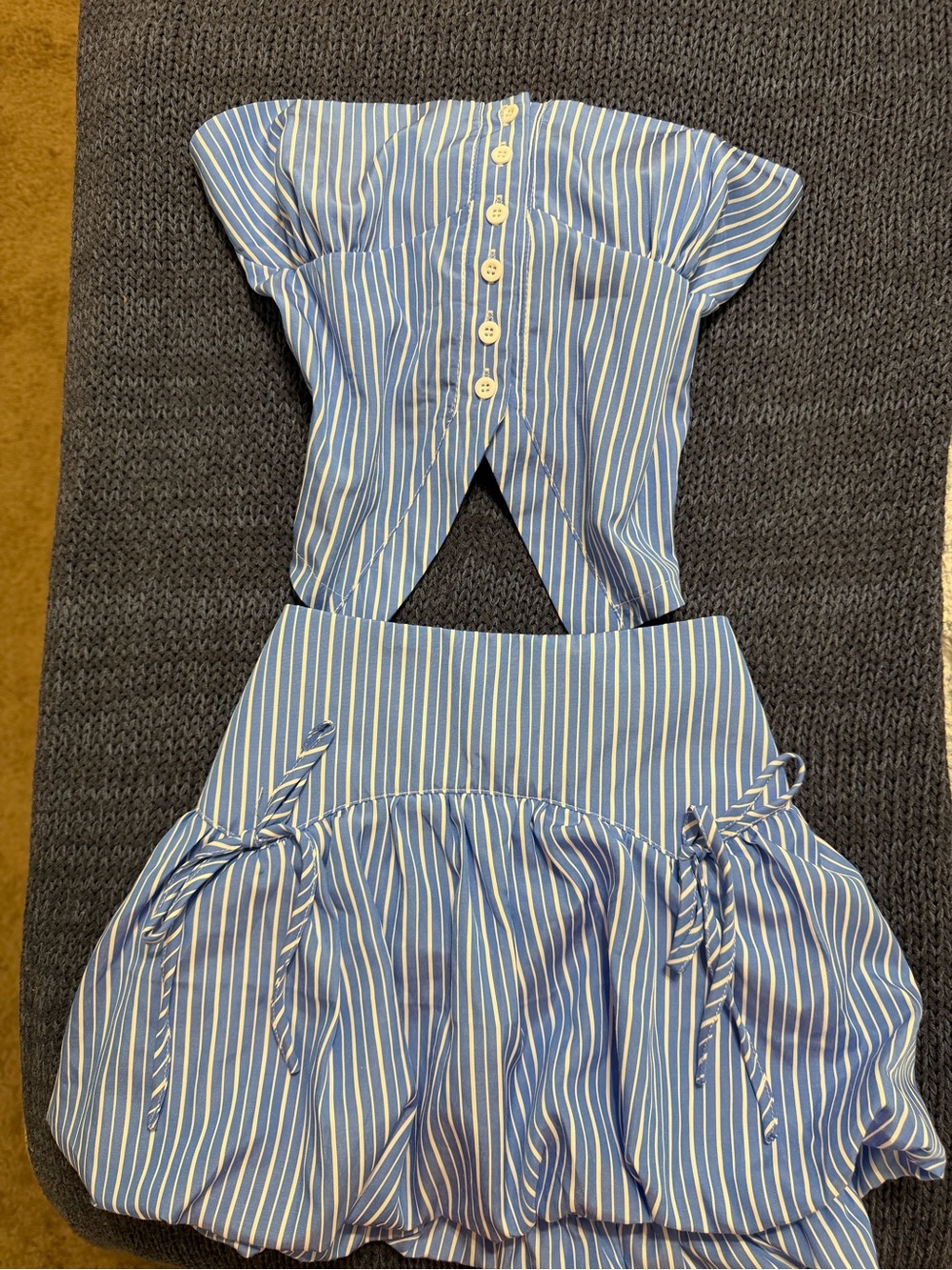 Blue & White Striped Skirt and Top Set (never worn)